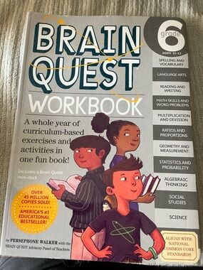 Workbook Grade 6 — Gray and Multicolor